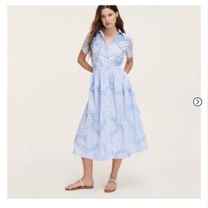 Kate Spade x Target Women's Ribbon Short Sleeve Midi Shirtdress - Blue Sz L